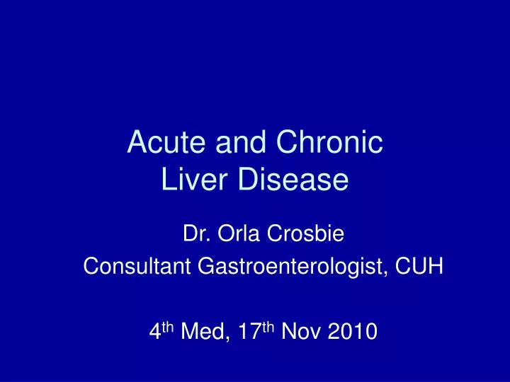 acute and chronic liver disease
