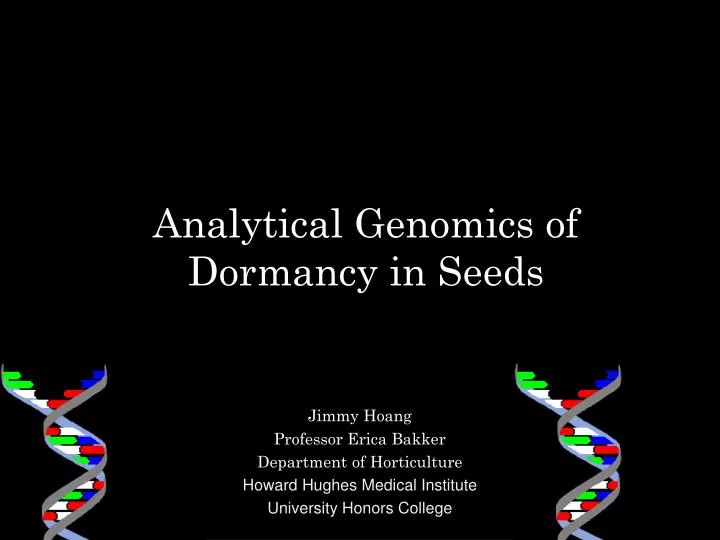 analytical genomics of dormancy in seeds