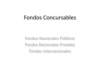 fondos concursables