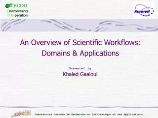An Overview of Scientific Workflows: Domains &amp; Applications