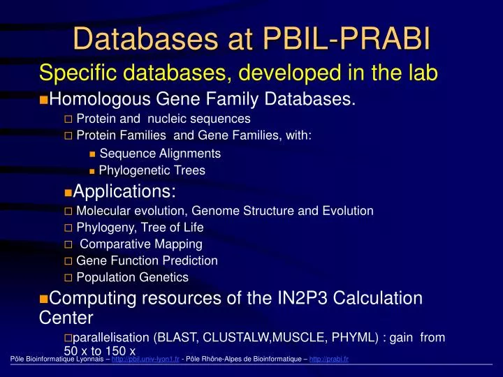 databases at pbil prabi