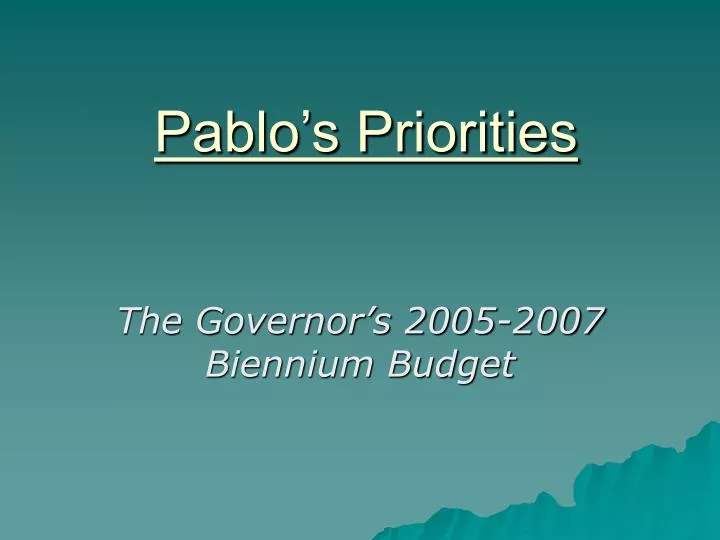 pablo s priorities