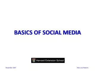 BASICS OF SOCIAL MEDIA