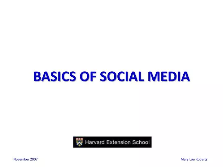 basics of social media