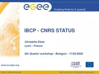 IBCP - CNRS STATUS