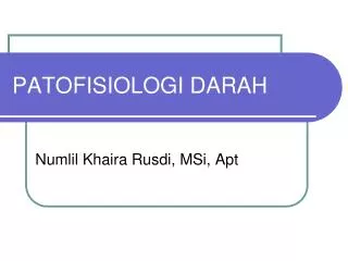 patofisiologi darah