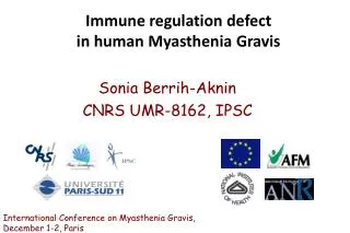 Immune regulation defect in human Myasthenia Gravis
