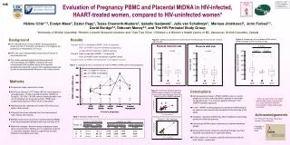 Evaluation of Pregnancy PBMC and Placental MtDNA in HIV-infected,