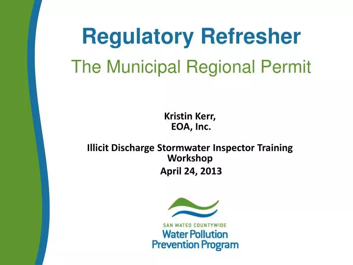 regulatory refresher the municipal regional permit