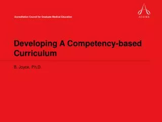 Developing A Competency-based Curriculum