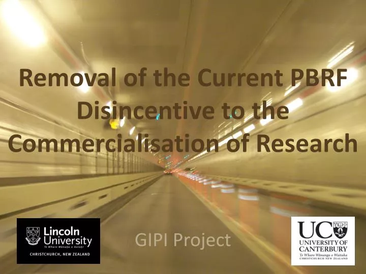 removal of the current pbrf disincentive to the commercialisation of research