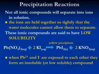 precipitation reactions