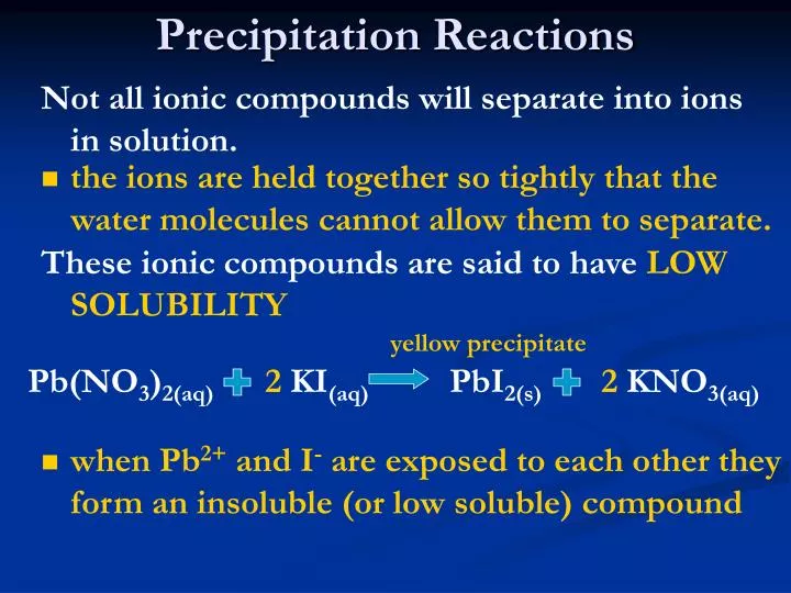 precipitation reactions