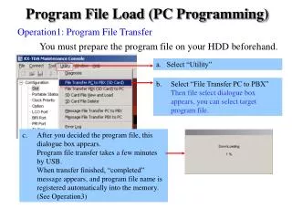 Program File Load (PC Programming)