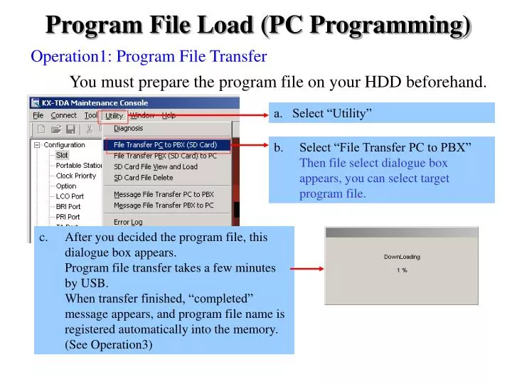 program file load pc programming