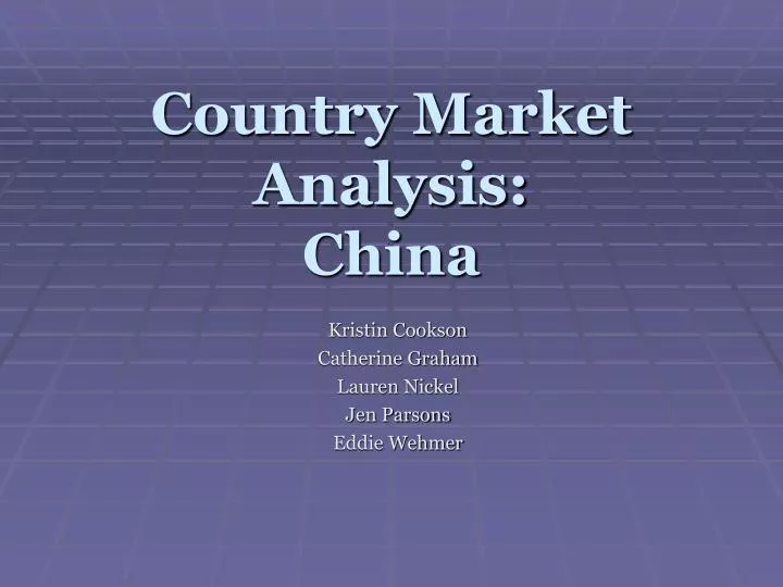 country market analysis china