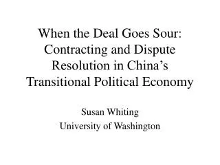 Susan Whiting University of Washington