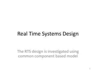 Real Time Systems Design