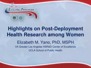 Highlights on Post-Deployment Health Research among Women