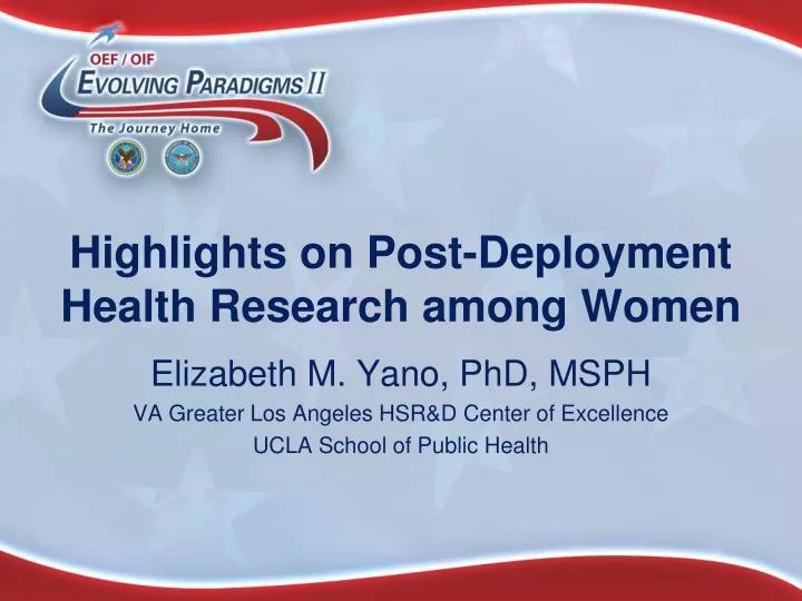 highlights on post deployment health research among women