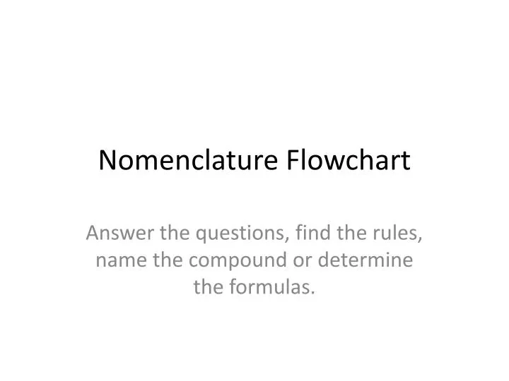 nomenclature flowchart