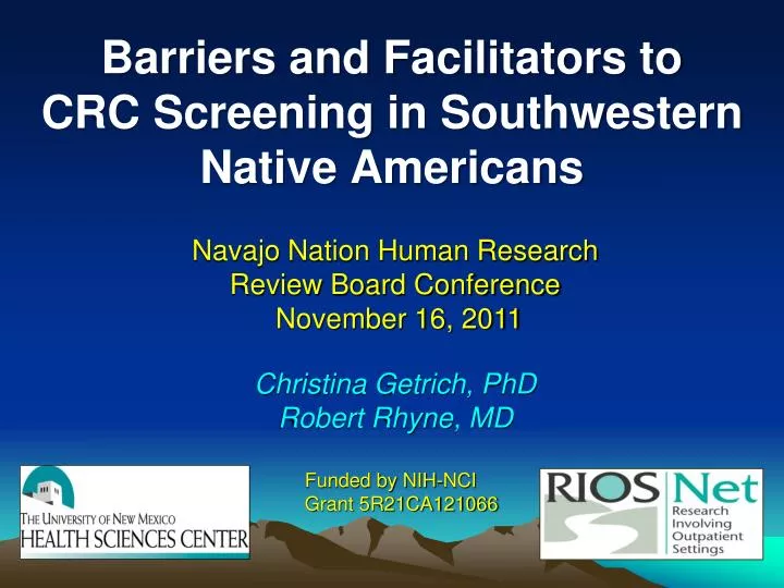 barriers and facilitators to crc screening in southwestern native americans
