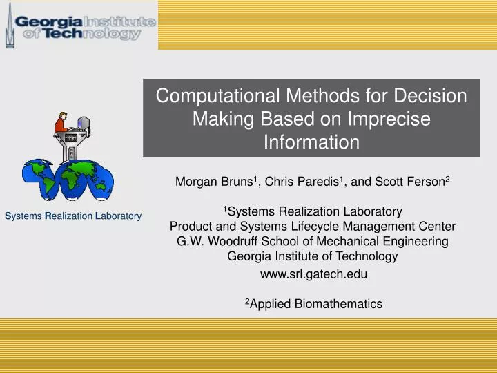 computational methods for decision making based on imprecise information