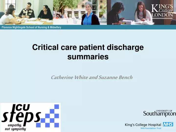 critical care patient discharge summaries