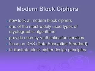 Modern Block Ciphers