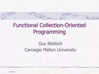 Functional Collection-Oriented Programming