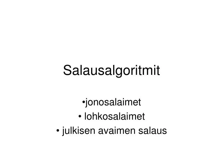 salausalgoritmit