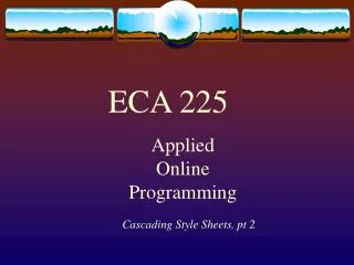 Applied Online Programming