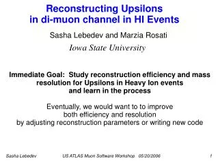 Reconstructing Upsilons in di-muon channel in HI Events