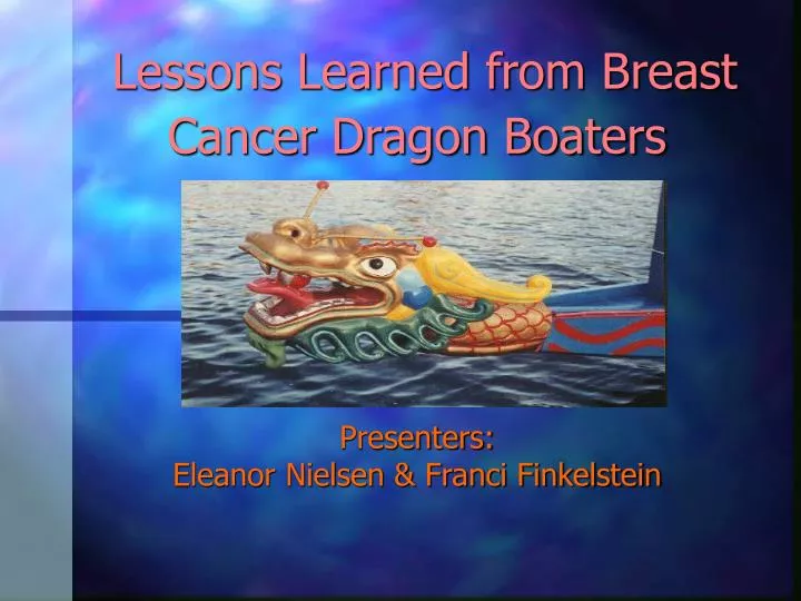 lessons learned from breast cancer dragon boaters