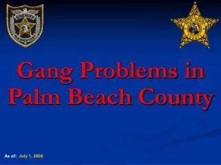 Gang Problems in Palm Beach County