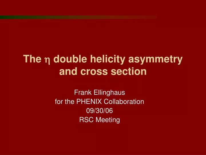 the h double helicity asymmetry and cross section
