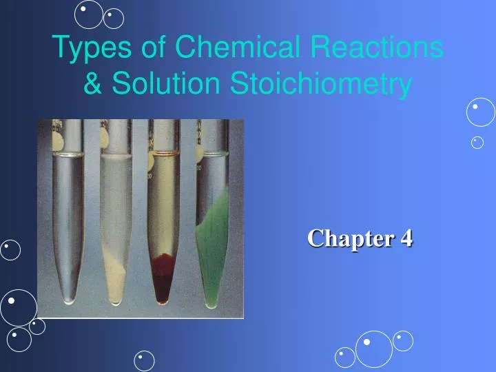 types of chemical reactions solution stoichiometry