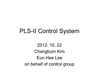 PLS-II Control System