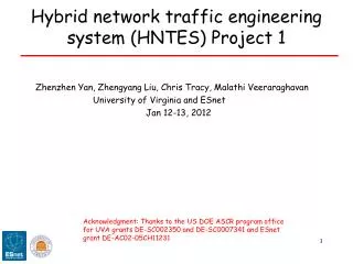 Hybrid network traffic engineering system (HNTES) Project 1