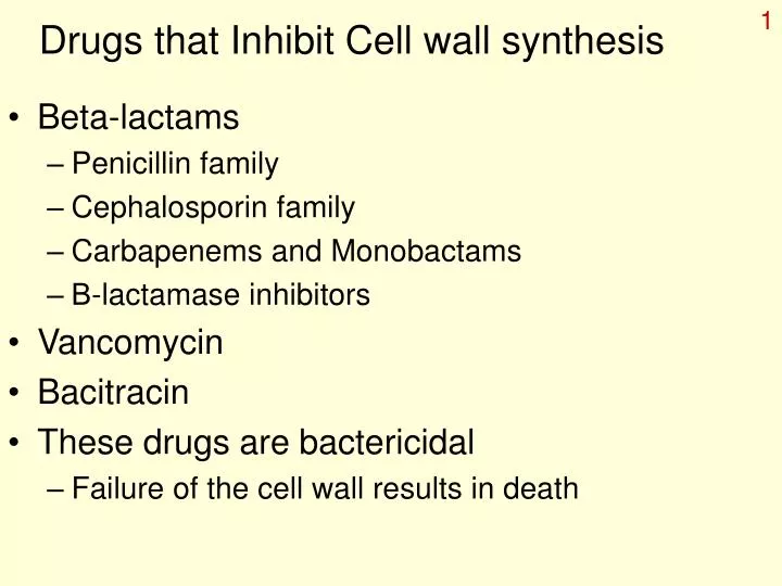 drugs that inhibit cell wall synthesis