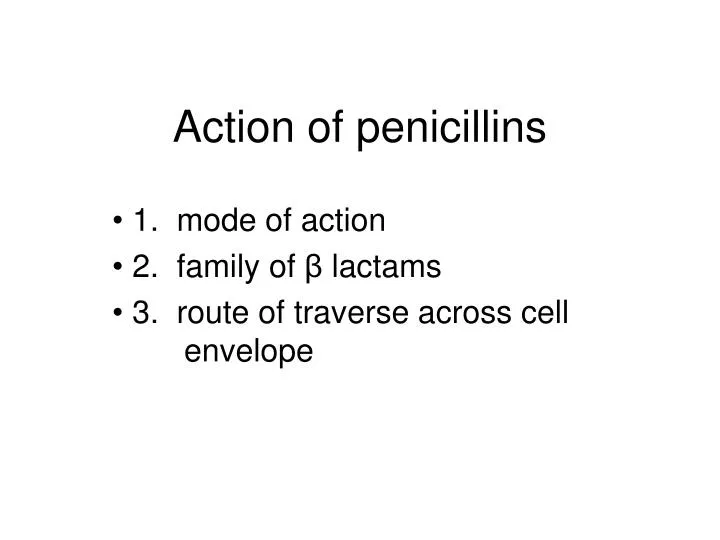 action of penicillins