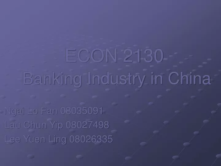 econ 2130 banking industry in china