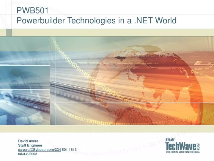 pwb501 powerbuilder technologies in a net world