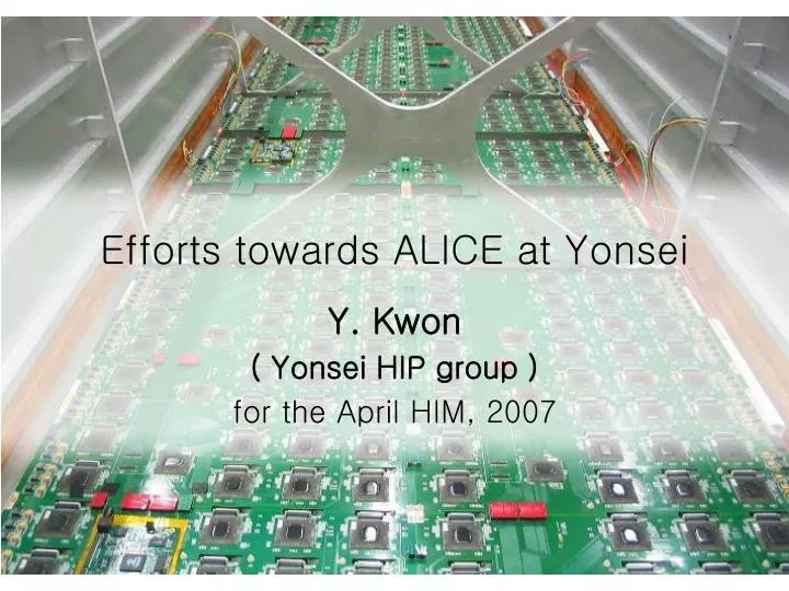 efforts towards alice at yonsei