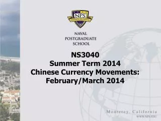 NS3040 Summer Term 2014 Chinese Currency Movements: February/March 2014