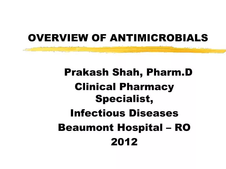 overview of antimicrobials