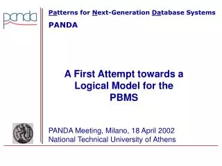 A First Attempt towards a Logical Model for the PBMS