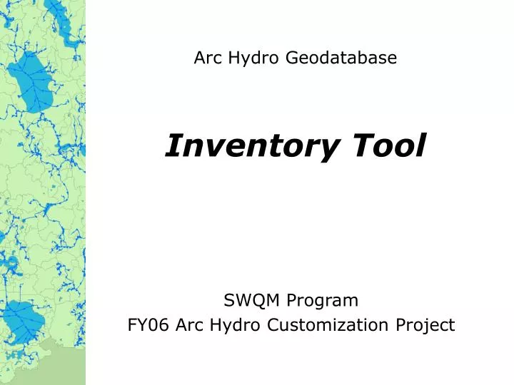 arc hydro geodatabase inventory tool