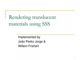 Rendering translucent materials using SSS