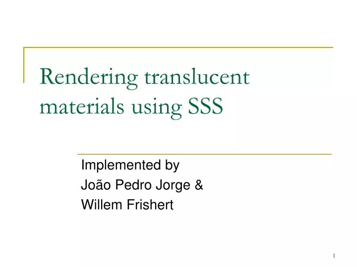 rendering translucent materials using sss